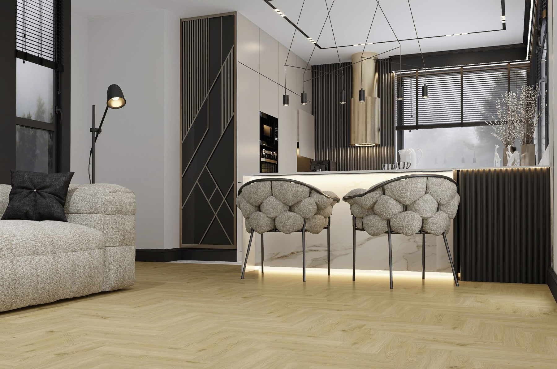 Vinyl Podlaha SPC VinCore Herringbone+ 6/0,55mm NICE 12,5x62,5cm (1,25m2)